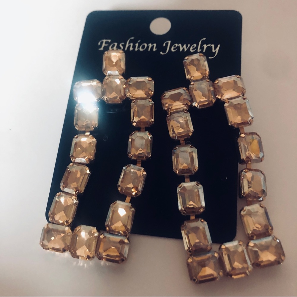 Extra Large, Extra Long Dangle Earrings In Rectan… - image 2